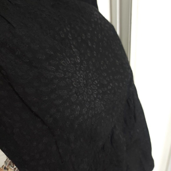 Nation Ltd Womens Dress Liza Black Leopard Animal Trapeze Mini Tiered Ruffle M - Picture 7 of 13